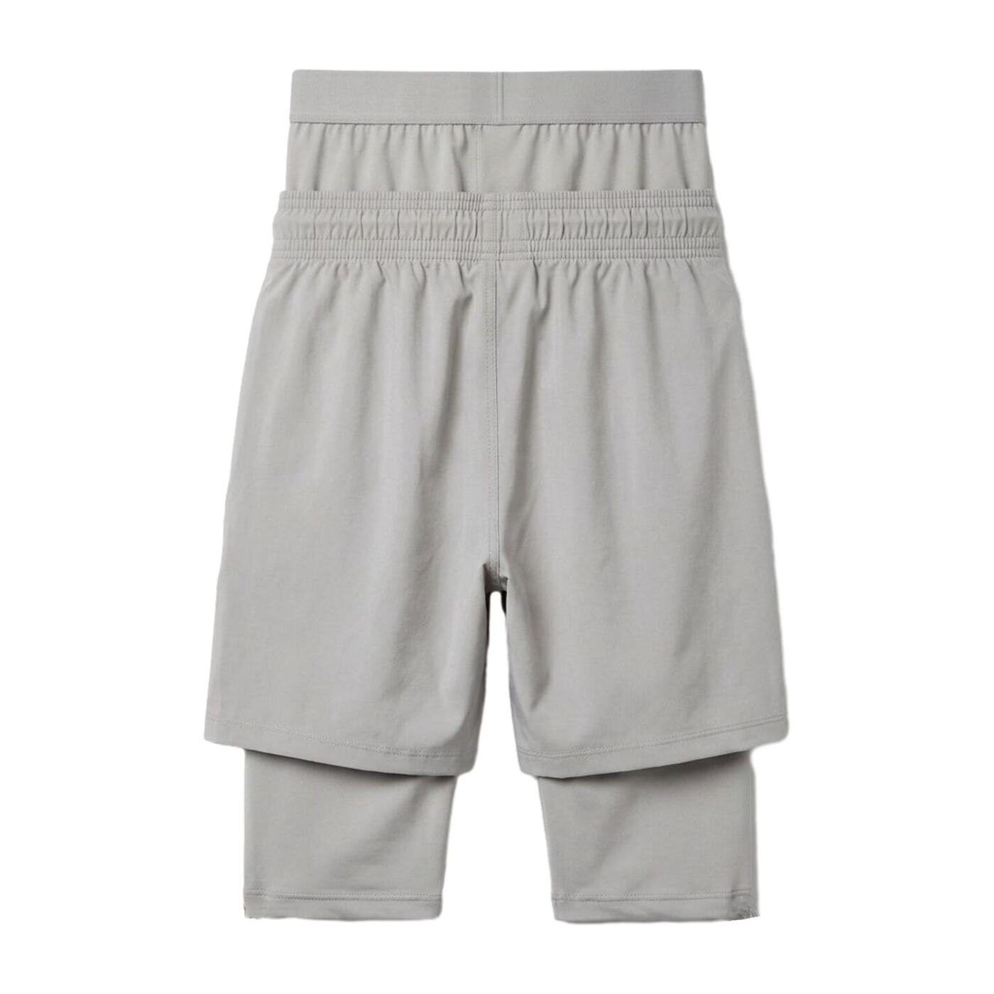 P Logo 3-in-1 Modest Activewear Shorts — Grey — 2